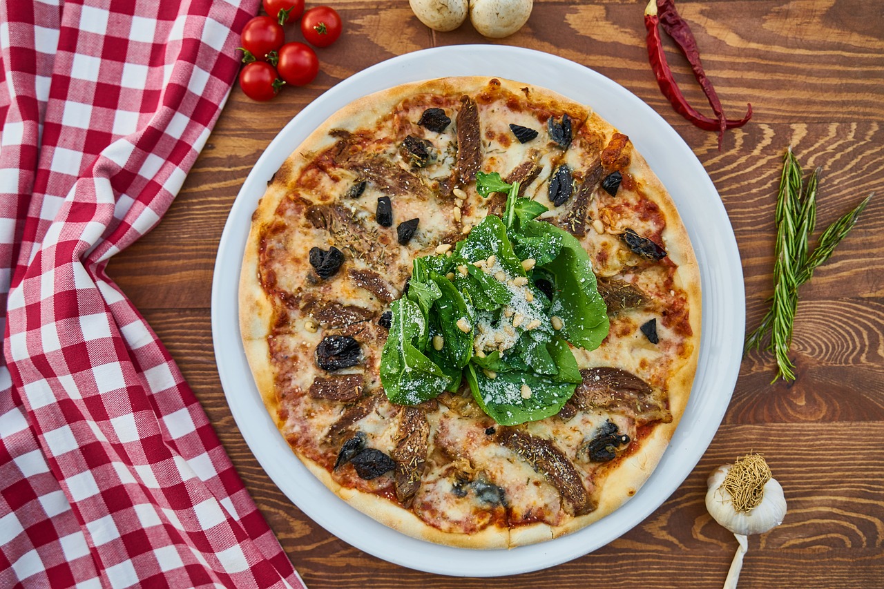 pizza on table