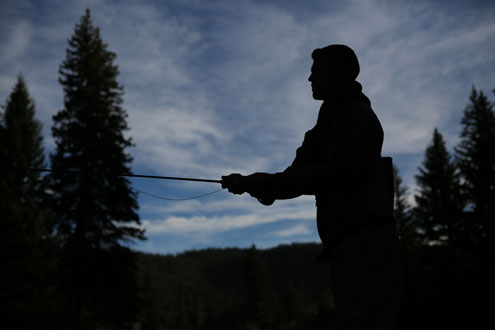 man fishing in the Poconos