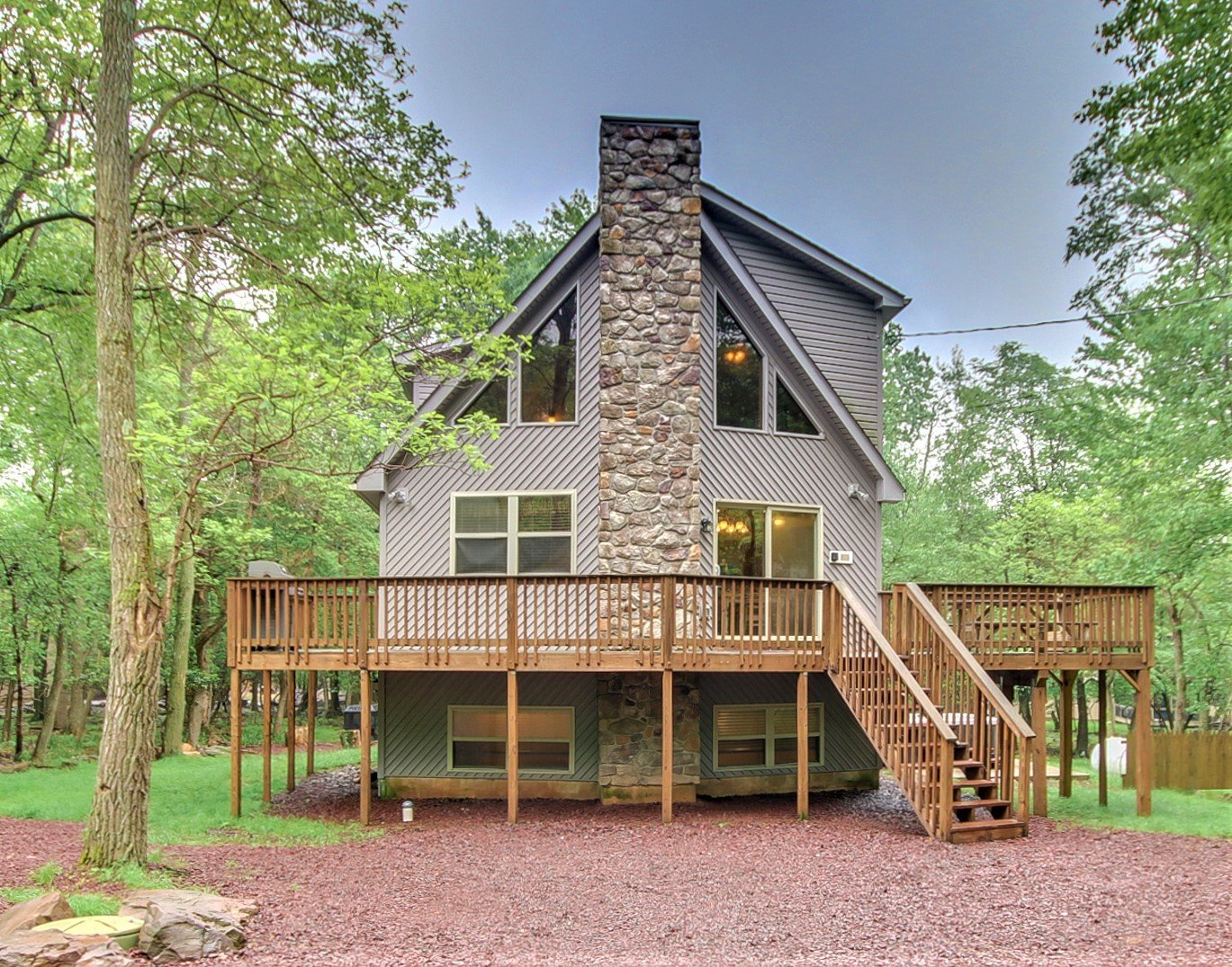 back of a home with a porch