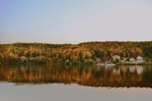 The lake during Fall in the Poconos.