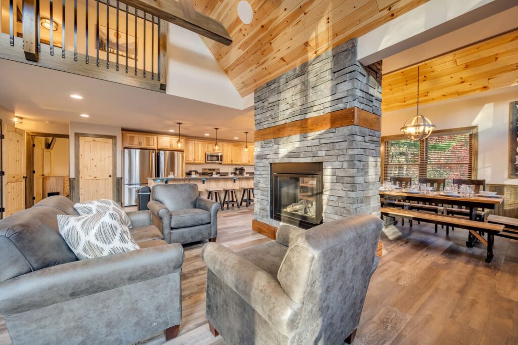 Living area in one of our Pocono rental properties