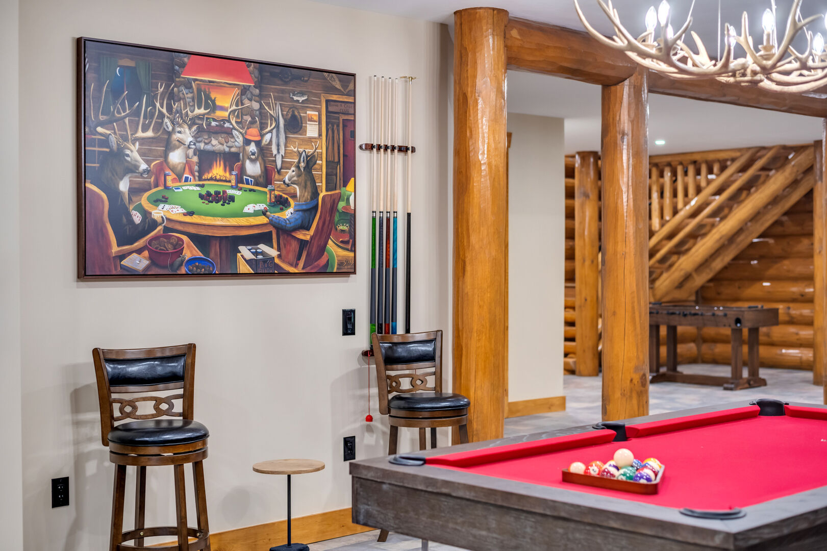 A pool table in one of our Pocono vacation rentals