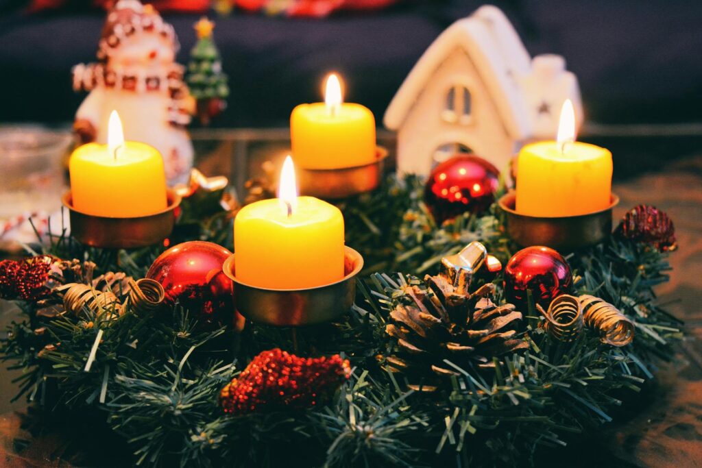 Candles lit for Christmas
